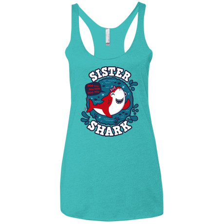 T-Shirts Tahiti Blue / X-Small Shark Family trazo - Sister Women's Triblend Racerback Tank
