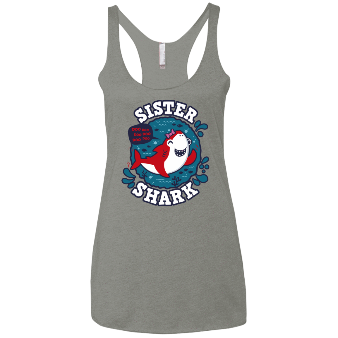T-Shirts Venetian Grey / X-Small Shark Family trazo - Sister Women's Triblend Racerback Tank