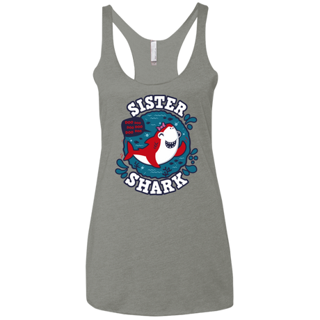 T-Shirts Venetian Grey / X-Small Shark Family trazo - Sister Women's Triblend Racerback Tank