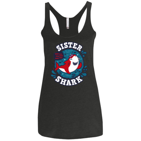 T-Shirts Vintage Black / X-Small Shark Family trazo - Sister Women's Triblend Racerback Tank