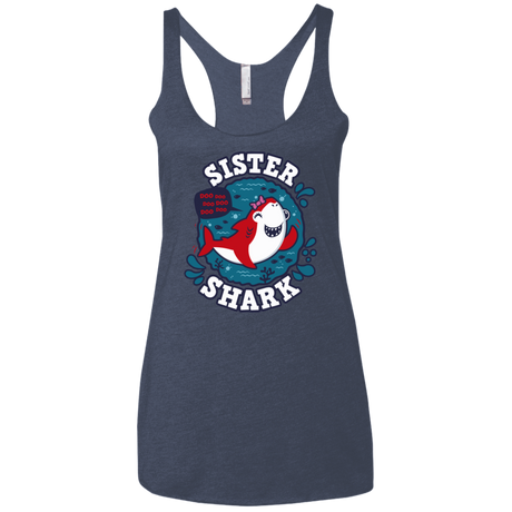 T-Shirts Vintage Navy / X-Small Shark Family trazo - Sister Women's Triblend Racerback Tank