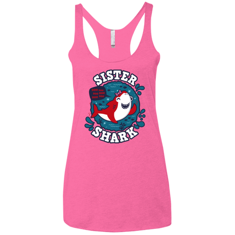 T-Shirts Vintage Pink / X-Small Shark Family trazo - Sister Women's Triblend Racerback Tank