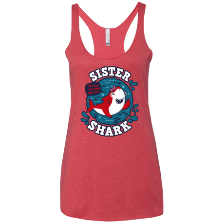 T-Shirts Vintage Red / X-Small Shark Family trazo - Sister Women's Triblend Racerback Tank