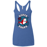 T-Shirts Vintage Royal / X-Small Shark Family trazo - Sister Women's Triblend Racerback Tank