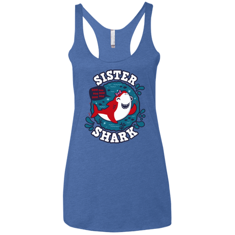 T-Shirts Vintage Royal / X-Small Shark Family trazo - Sister Women's Triblend Racerback Tank