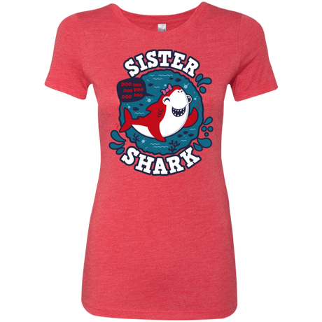 T-Shirts Vintage Red / S Shark Family trazo - Sister Women's Triblend T-Shirt