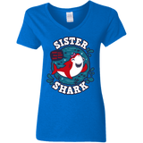 T-Shirts Royal / S Shark Family trazo - Sister Women's V-Neck T-Shirt