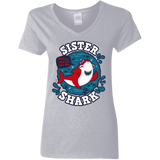 T-Shirts Sport Grey / S Shark Family trazo - Sister Women's V-Neck T-Shirt