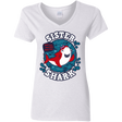 T-Shirts White / S Shark Family trazo - Sister Women's V-Neck T-Shirt