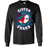 T-Shirts Black / YS Shark Family trazo - Sister Youth Long Sleeve T-Shirt