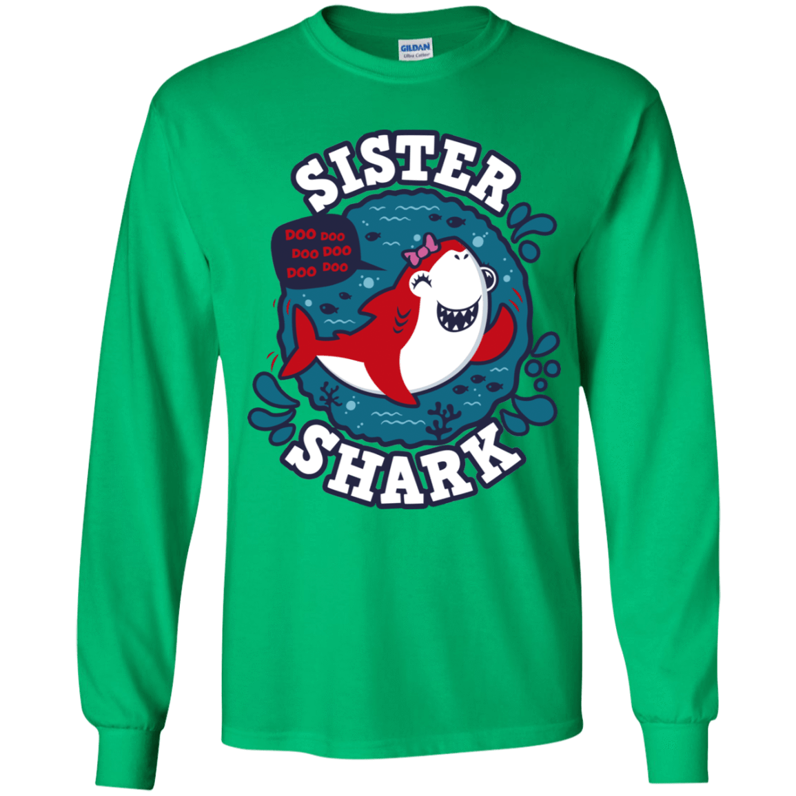 T-Shirts Irish Green / YS Shark Family trazo - Sister Youth Long Sleeve T-Shirt