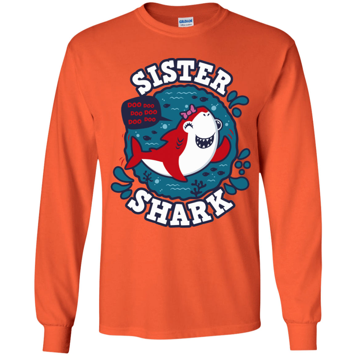 T-Shirts Orange / YS Shark Family trazo - Sister Youth Long Sleeve T-Shirt