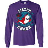 T-Shirts Purple / YS Shark Family trazo - Sister Youth Long Sleeve T-Shirt