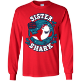 T-Shirts Red / YS Shark Family trazo - Sister Youth Long Sleeve T-Shirt