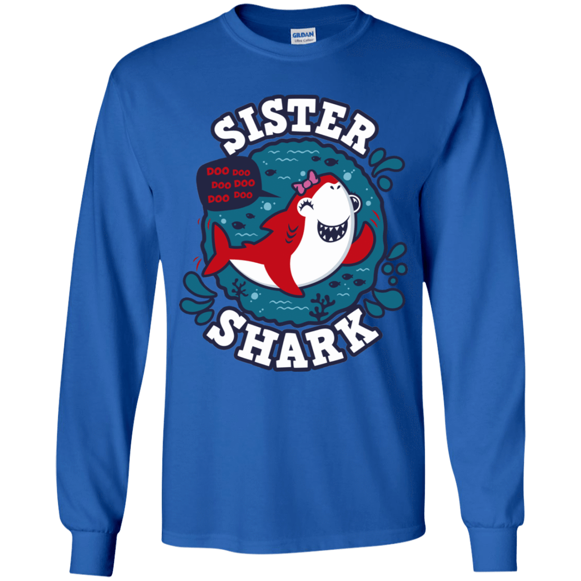 T-Shirts Royal / YS Shark Family trazo - Sister Youth Long Sleeve T-Shirt