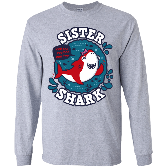 T-Shirts Sport Grey / YS Shark Family trazo - Sister Youth Long Sleeve T-Shirt