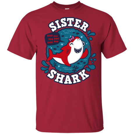 T-Shirts Cardinal / YXS Shark Family trazo - Sister Youth T-Shirt