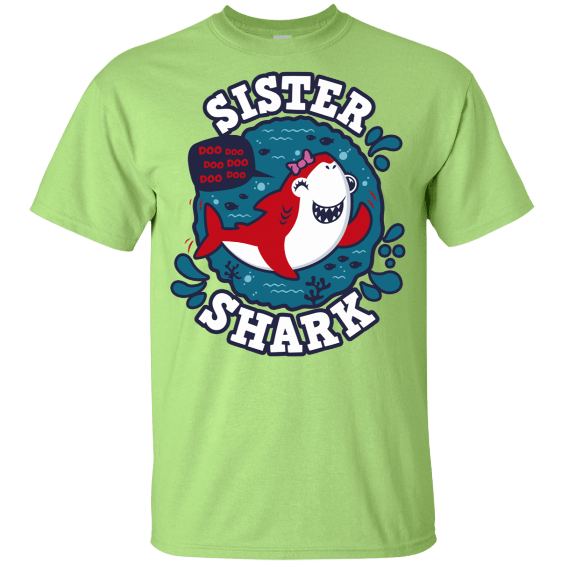 T-Shirts Mint Green / YXS Shark Family trazo - Sister Youth T-Shirt