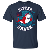 T-Shirts Navy / YXS Shark Family trazo - Sister Youth T-Shirt