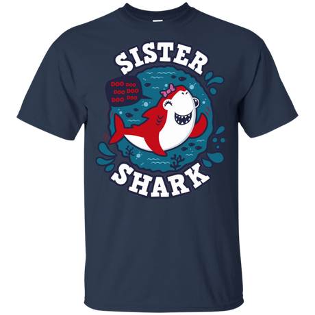 T-Shirts Navy / YXS Shark Family trazo - Sister Youth T-Shirt