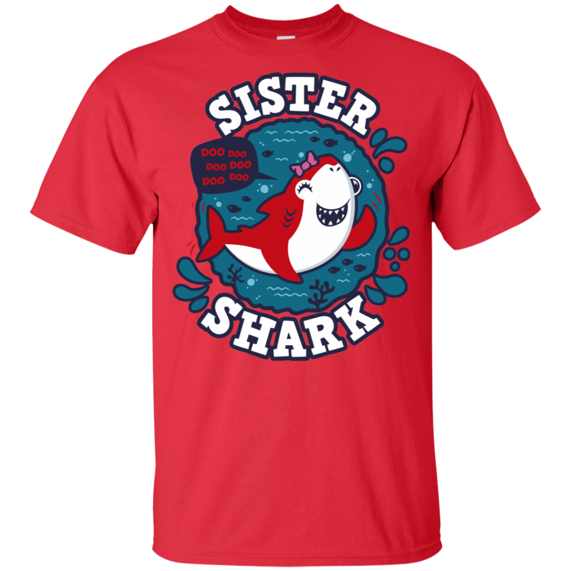 T-Shirts Red / YXS Shark Family trazo - Sister Youth T-Shirt
