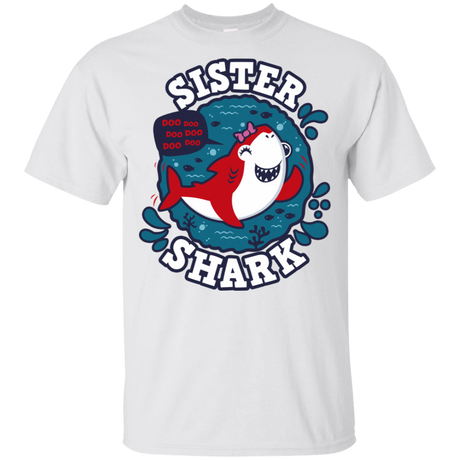 T-Shirts White / YXS Shark Family trazo - Sister Youth T-Shirt