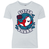 T-Shirts Heather White / YXS Shark Family trazo - Sister Youth Triblend T-Shirt