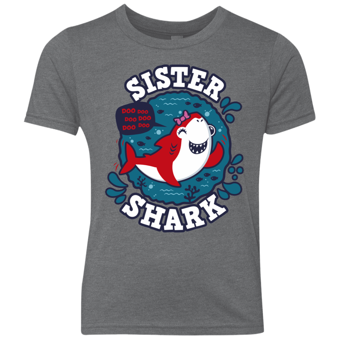 T-Shirts Premium Heather / YXS Shark Family trazo - Sister Youth Triblend T-Shirt