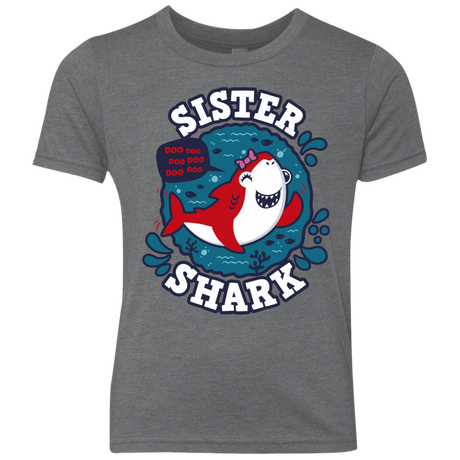 T-Shirts Premium Heather / YXS Shark Family trazo - Sister Youth Triblend T-Shirt