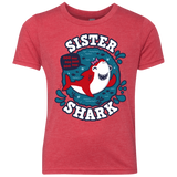 T-Shirts Vintage Red / YXS Shark Family trazo - Sister Youth Triblend T-Shirt