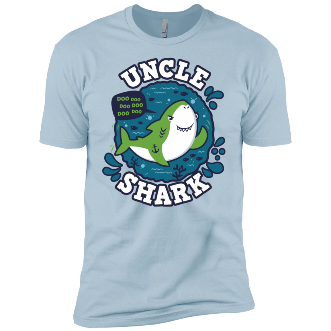 T-Shirts Light Blue / YXS Shark Family trazo - Uncle Boys Premium T-Shirt