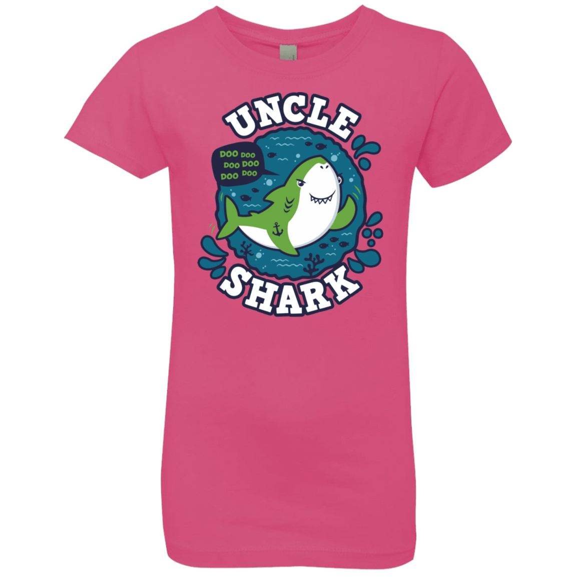 T-Shirts Hot Pink / YXS Shark Family trazo - Uncle Girls Premium T-Shirt