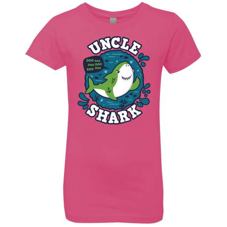 T-Shirts Hot Pink / YXS Shark Family trazo - Uncle Girls Premium T-Shirt