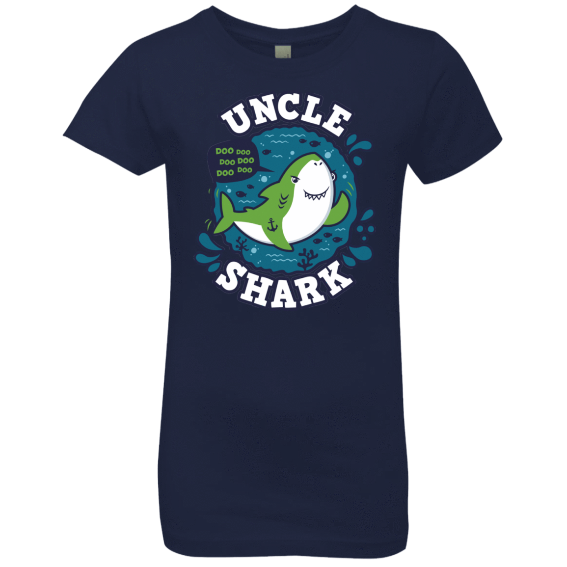 T-Shirts Midnight Navy / YXS Shark Family trazo - Uncle Girls Premium T-Shirt