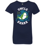 T-Shirts Midnight Navy / YXS Shark Family trazo - Uncle Girls Premium T-Shirt