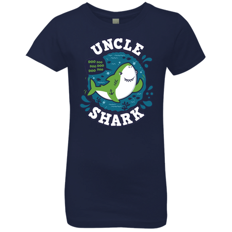 T-Shirts Midnight Navy / YXS Shark Family trazo - Uncle Girls Premium T-Shirt