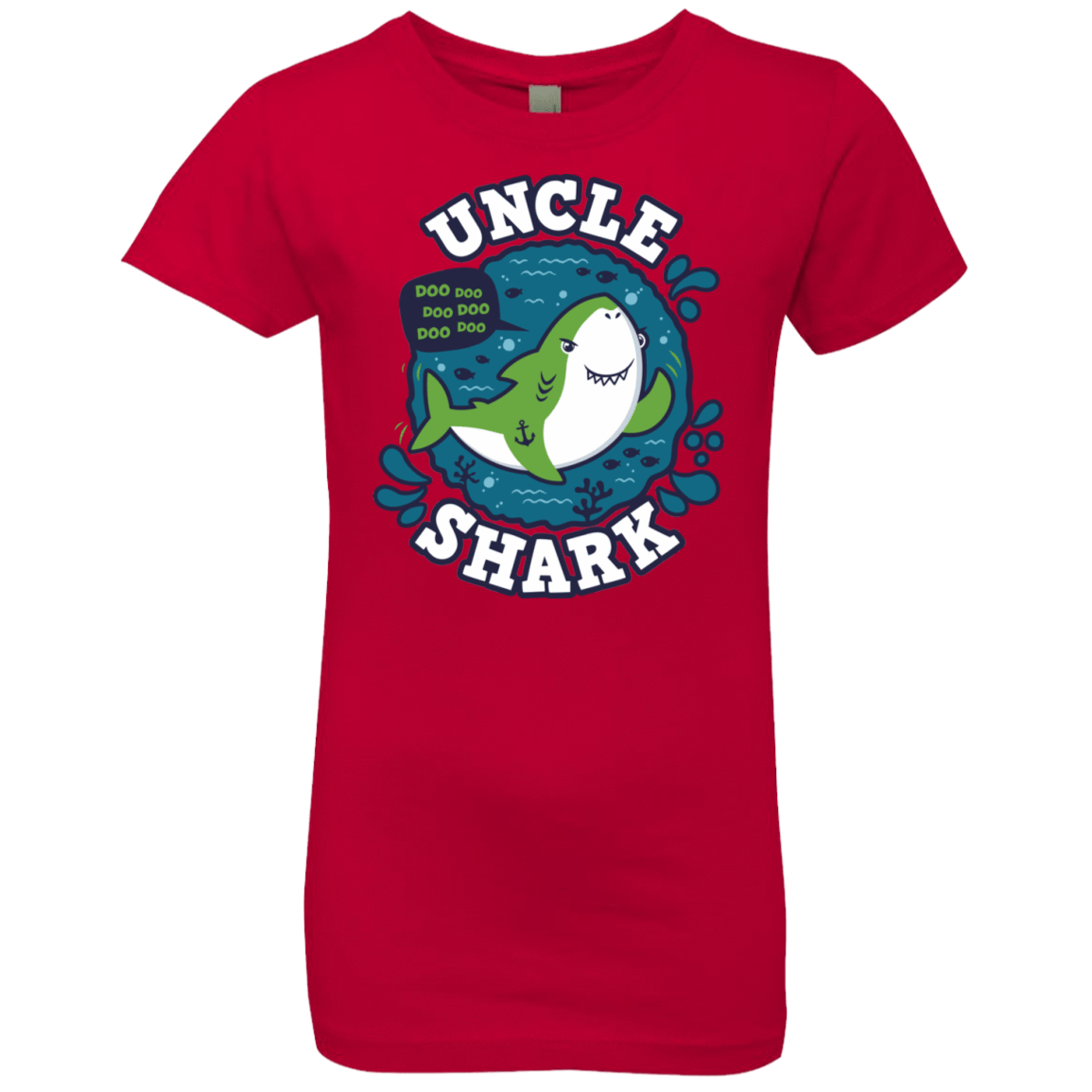 T-Shirts Red / YXS Shark Family trazo - Uncle Girls Premium T-Shirt