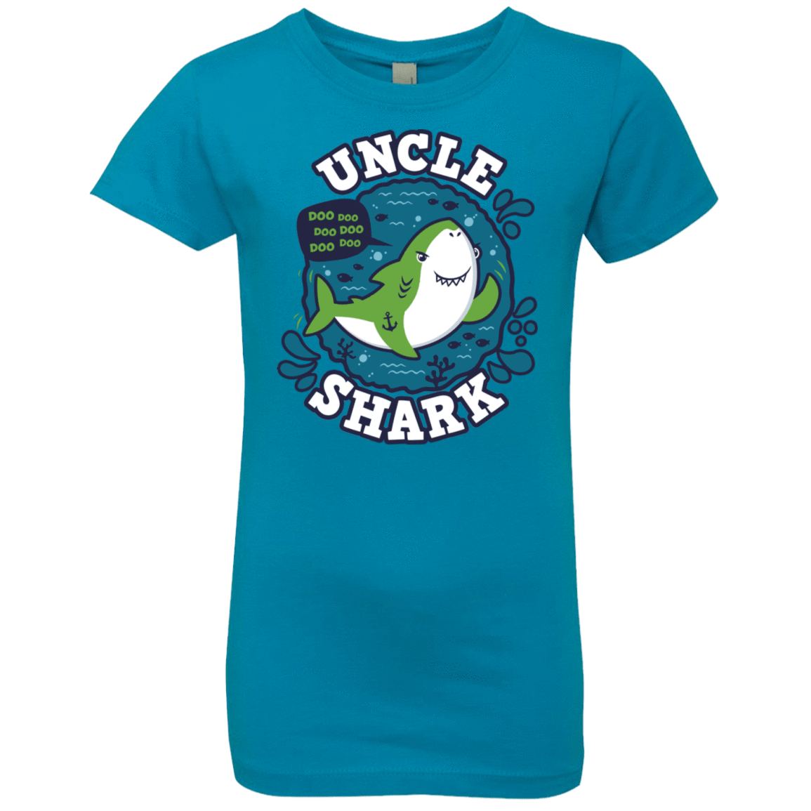 T-Shirts Turquoise / YXS Shark Family trazo - Uncle Girls Premium T-Shirt