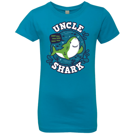 T-Shirts Turquoise / YXS Shark Family trazo - Uncle Girls Premium T-Shirt