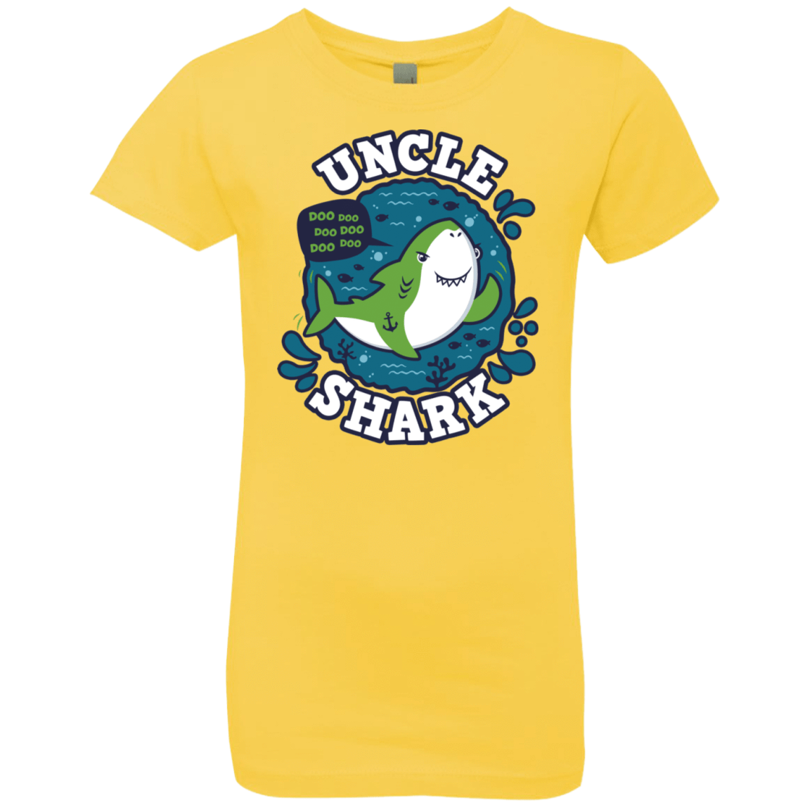 T-Shirts Vibrant Yellow / YXS Shark Family trazo - Uncle Girls Premium T-Shirt