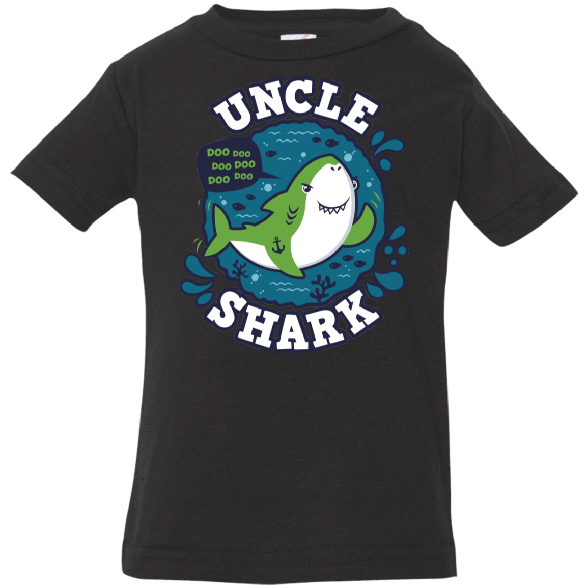 T-Shirts Black / 6 Months Shark Family trazo - Uncle Infant Premium T-Shirt