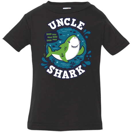 T-Shirts Black / 6 Months Shark Family trazo - Uncle Infant Premium T-Shirt