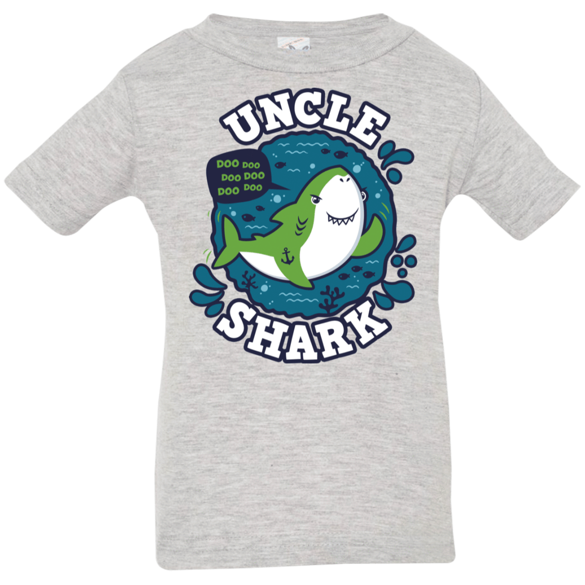 T-Shirts Heather Grey / 6 Months Shark Family trazo - Uncle Infant Premium T-Shirt