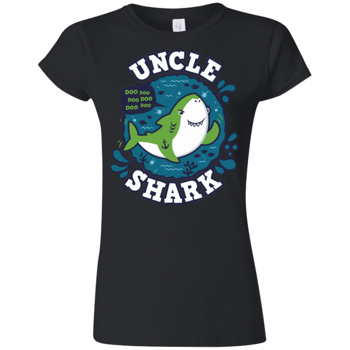 T-Shirts Black / S Shark Family trazo - Uncle Junior Slimmer-Fit T-Shirt