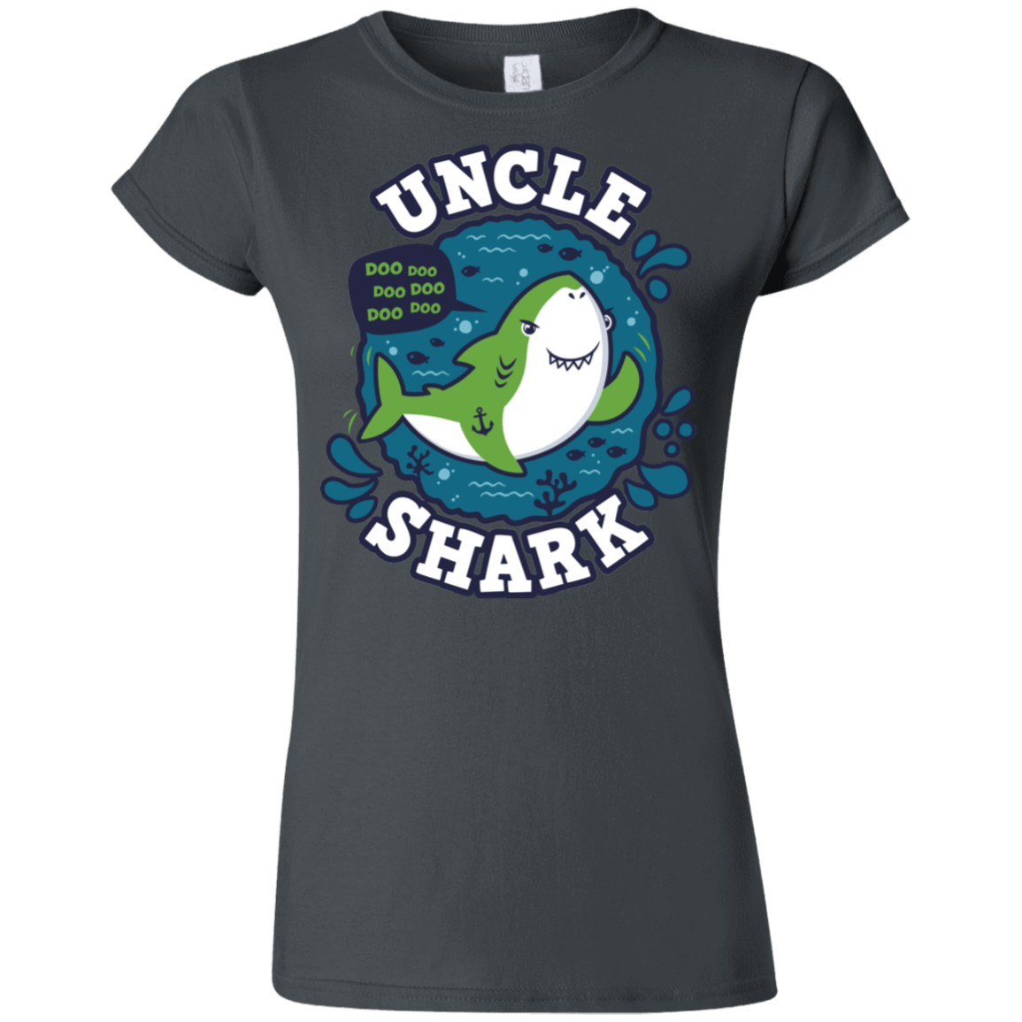 T-Shirts Charcoal / S Shark Family trazo - Uncle Junior Slimmer-Fit T-Shirt