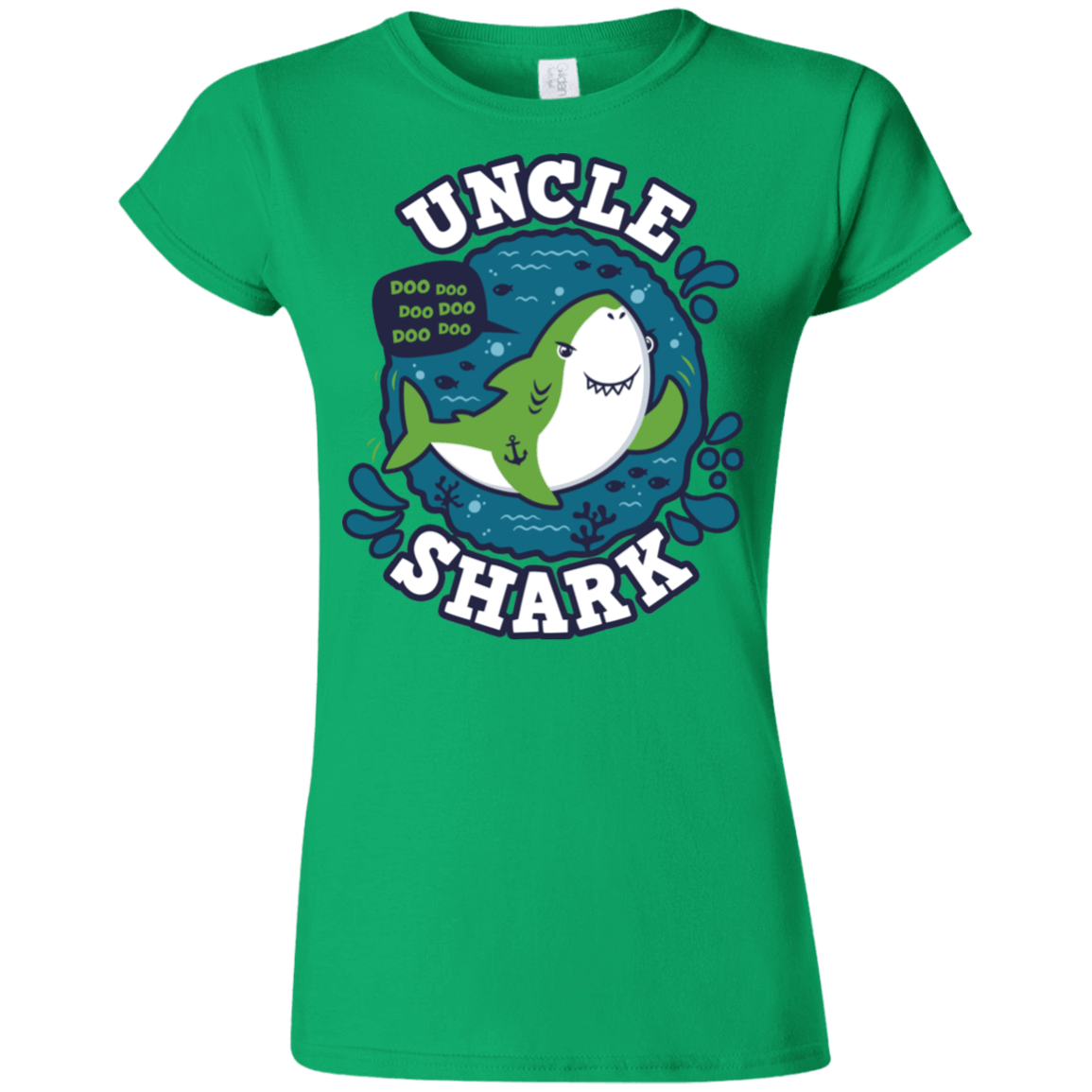 T-Shirts Irish Green / S Shark Family trazo - Uncle Junior Slimmer-Fit T-Shirt