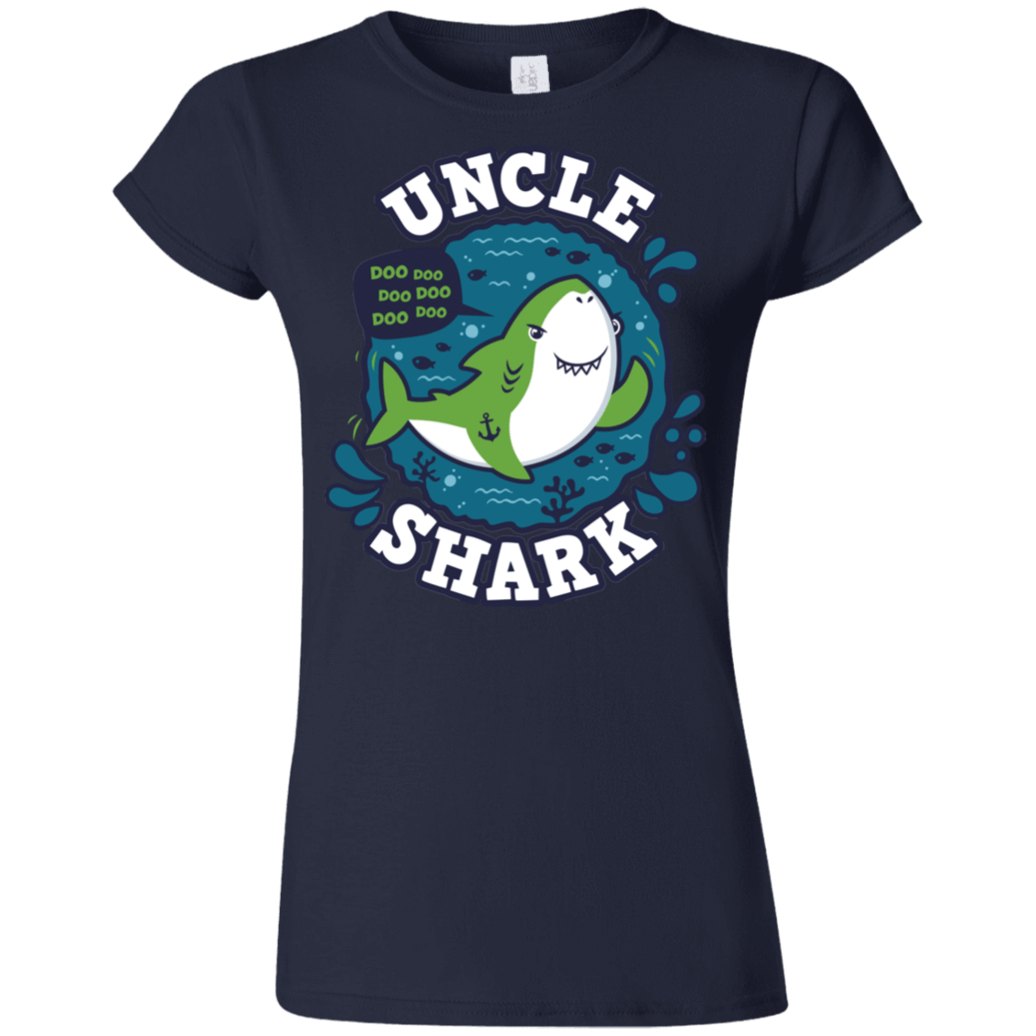 T-Shirts Navy / S Shark Family trazo - Uncle Junior Slimmer-Fit T-Shirt