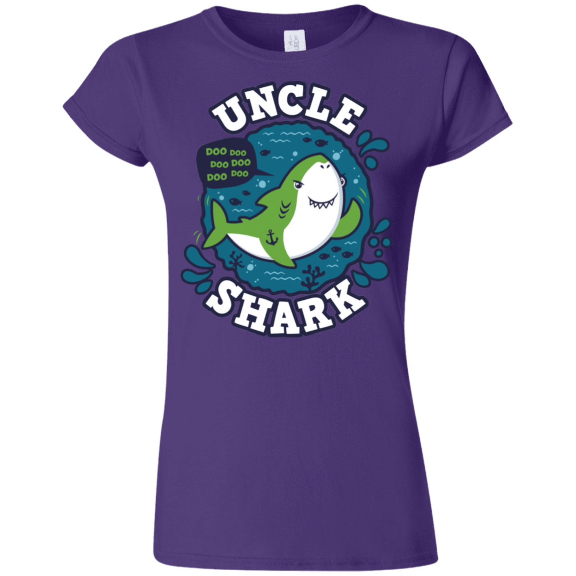 T-Shirts Purple / S Shark Family trazo - Uncle Junior Slimmer-Fit T-Shirt