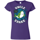 T-Shirts Purple / S Shark Family trazo - Uncle Junior Slimmer-Fit T-Shirt