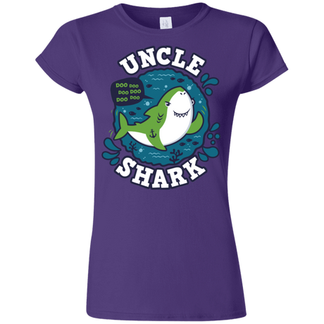 T-Shirts Purple / S Shark Family trazo - Uncle Junior Slimmer-Fit T-Shirt